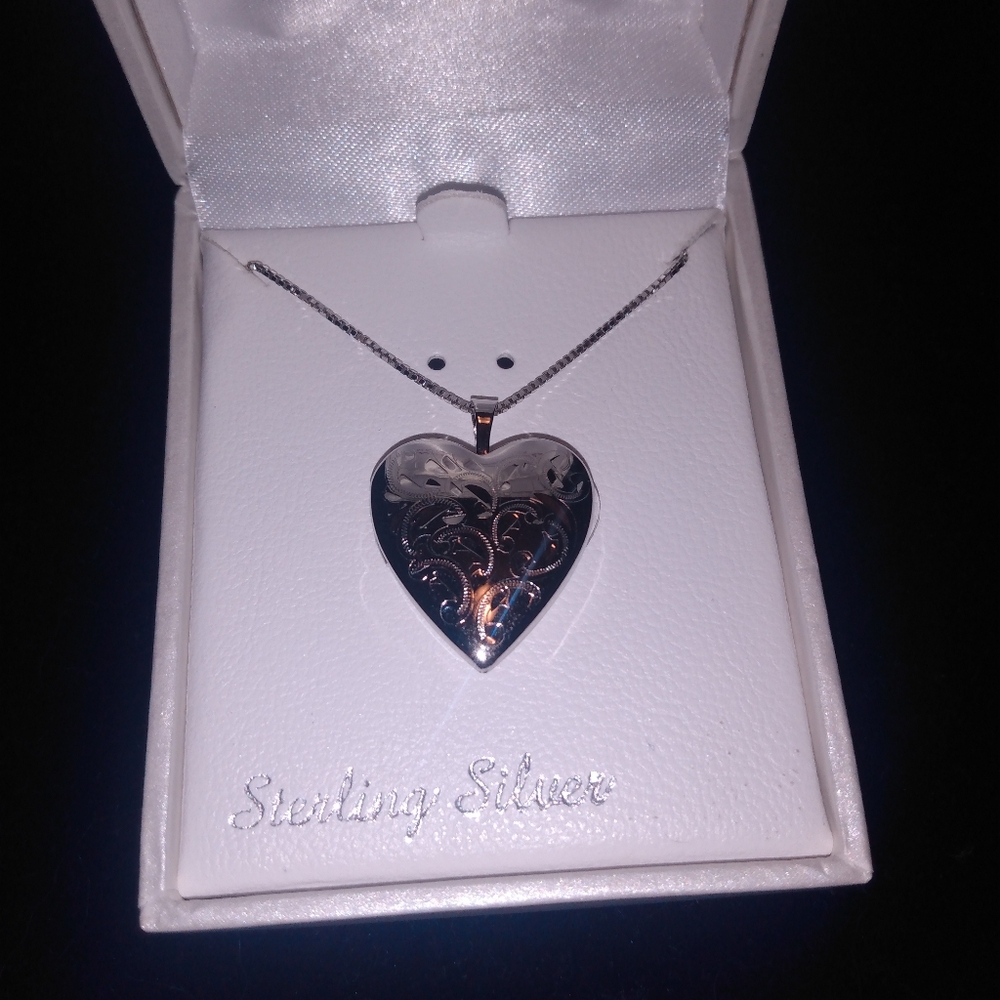 Silver locket necklace